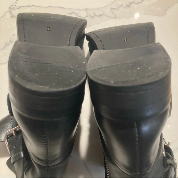 STEVE  MADDEN Sz 7 Moto Style Zipper Buckle Booties - Picture 10 of 15
